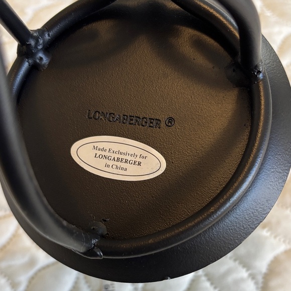 Longaberger Black Metal Candle Holder Trio and Matching Hook Maple Leaf Design - Picture 9 of 13